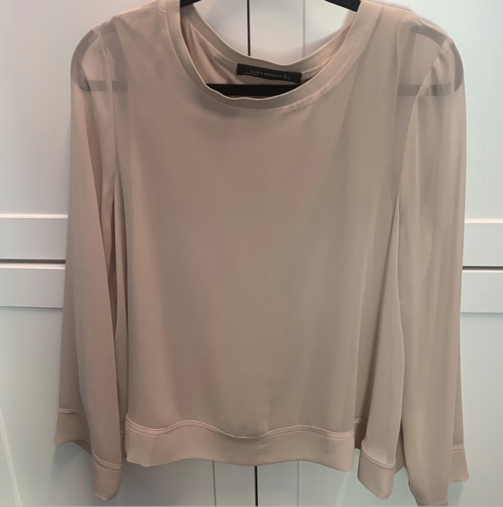 Zara Soft Beige Blouse